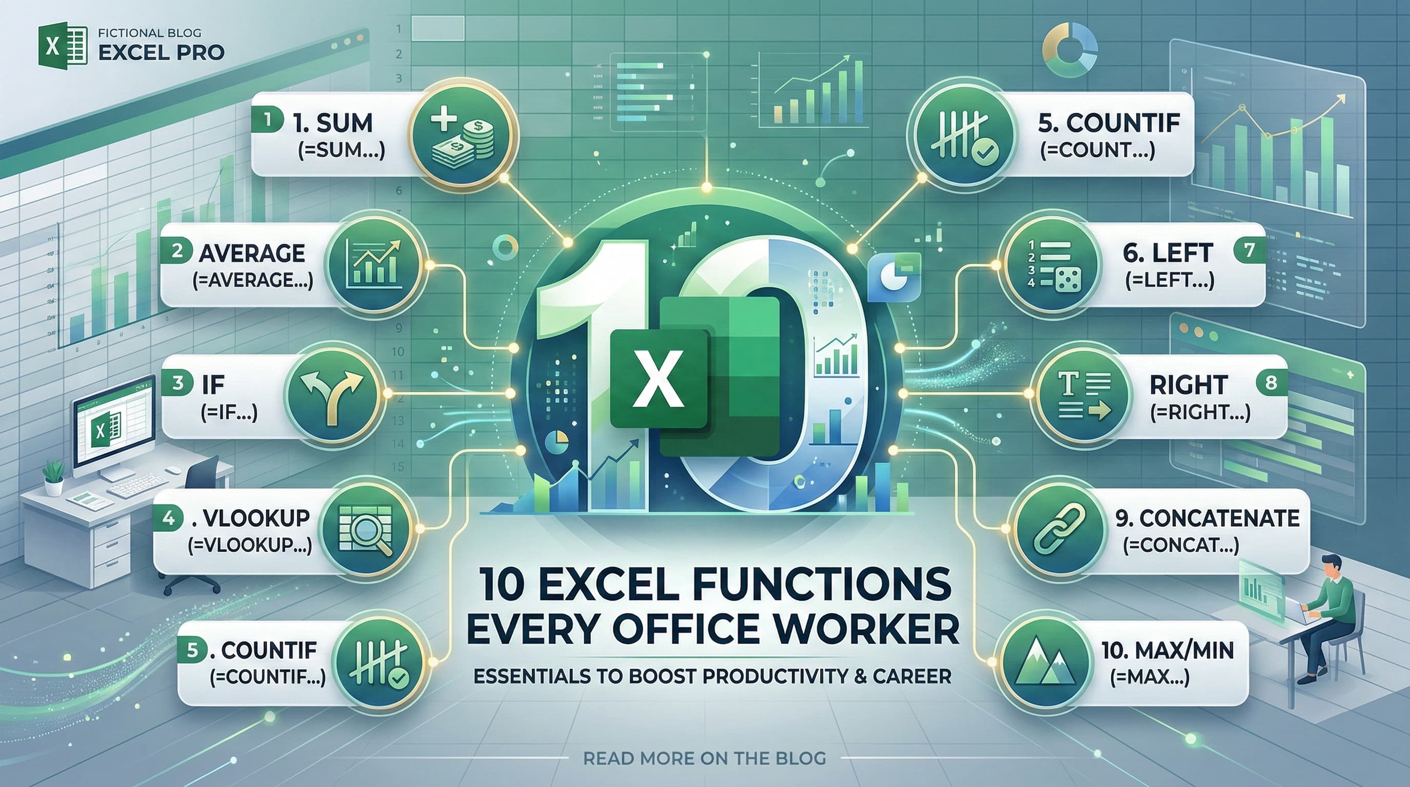 10 Hàm Excel Mọi Dân Văn Phòng Phải Biết (Kèm Ví Dụ Thực Tế)